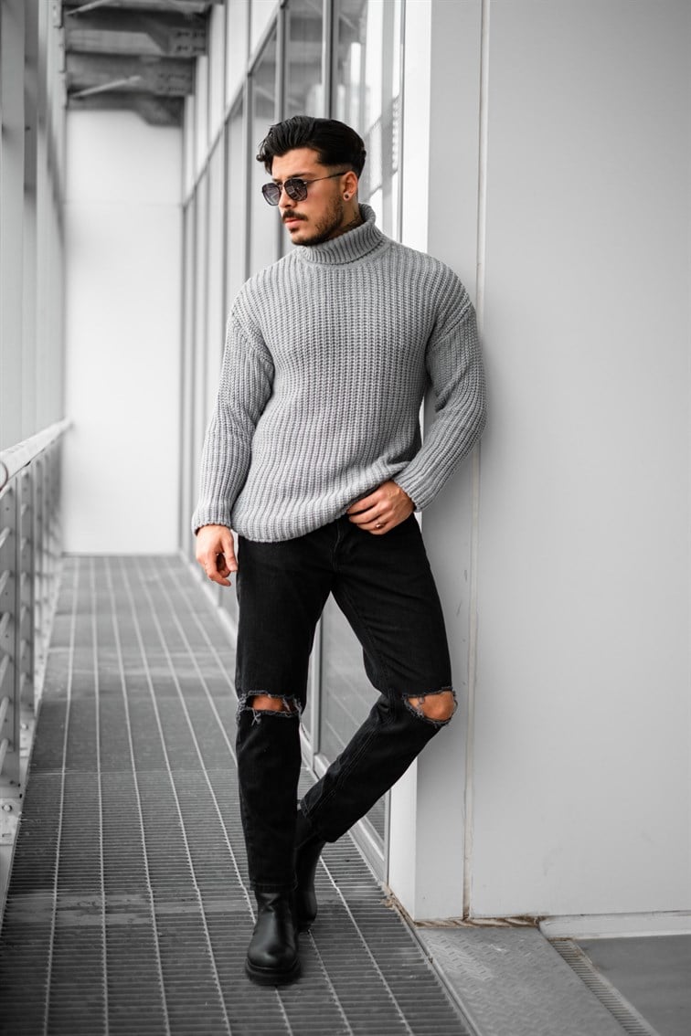 Geniş Örme Oversize Kazak
