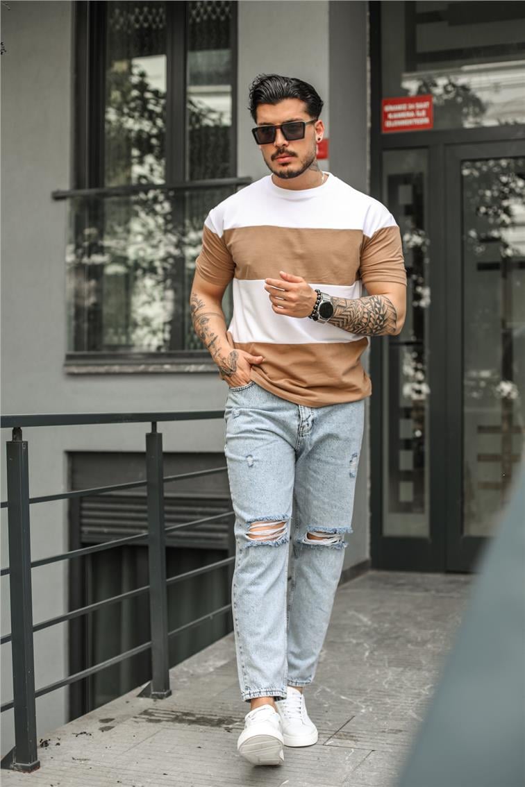 Geniş Paralel T-Shirt Camel