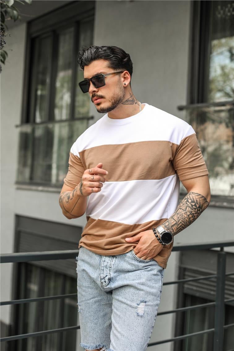 Geniş Paralel T-Shirt Camel