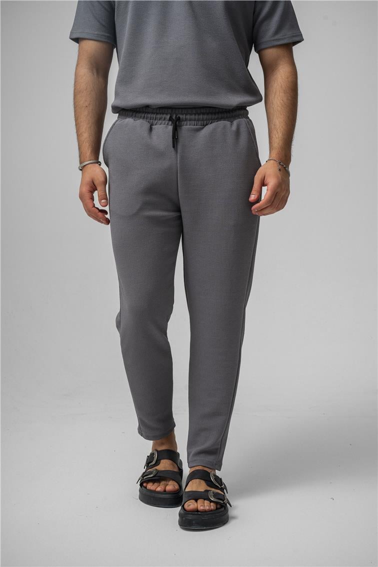 Gizli Kabartma Boyfriend Eşofman Gri