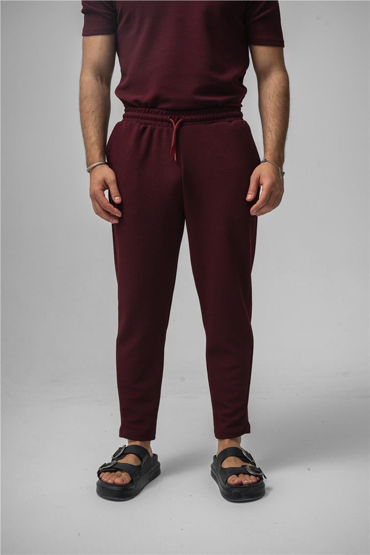 Gizli Kabartma Boyfriend Eşofman Mürdüm