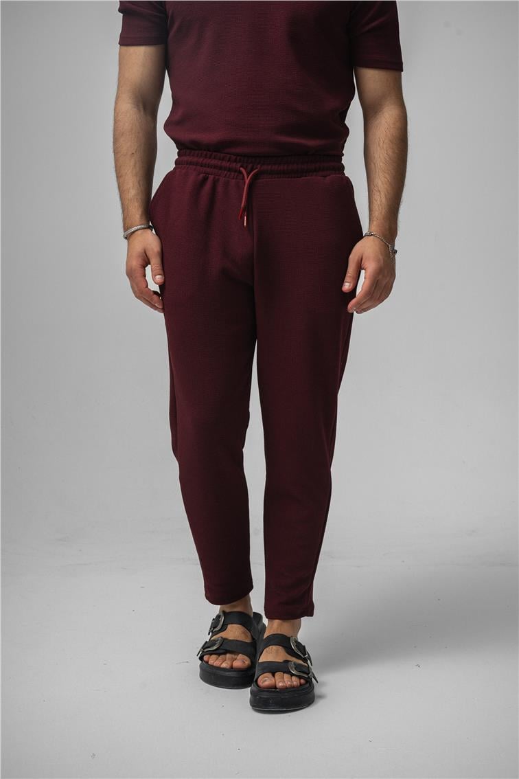 Gizli Kabartma Boyfriend Eşofman Mürdüm