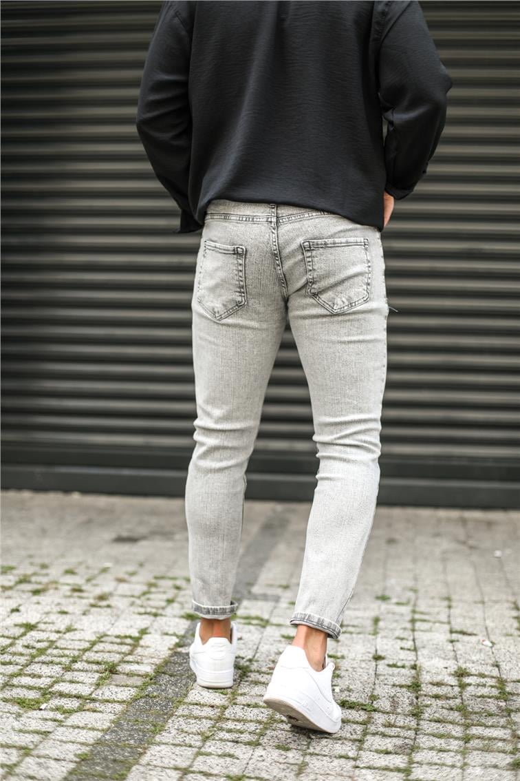 Grinding Skinny Jean Yıkamalı Gri