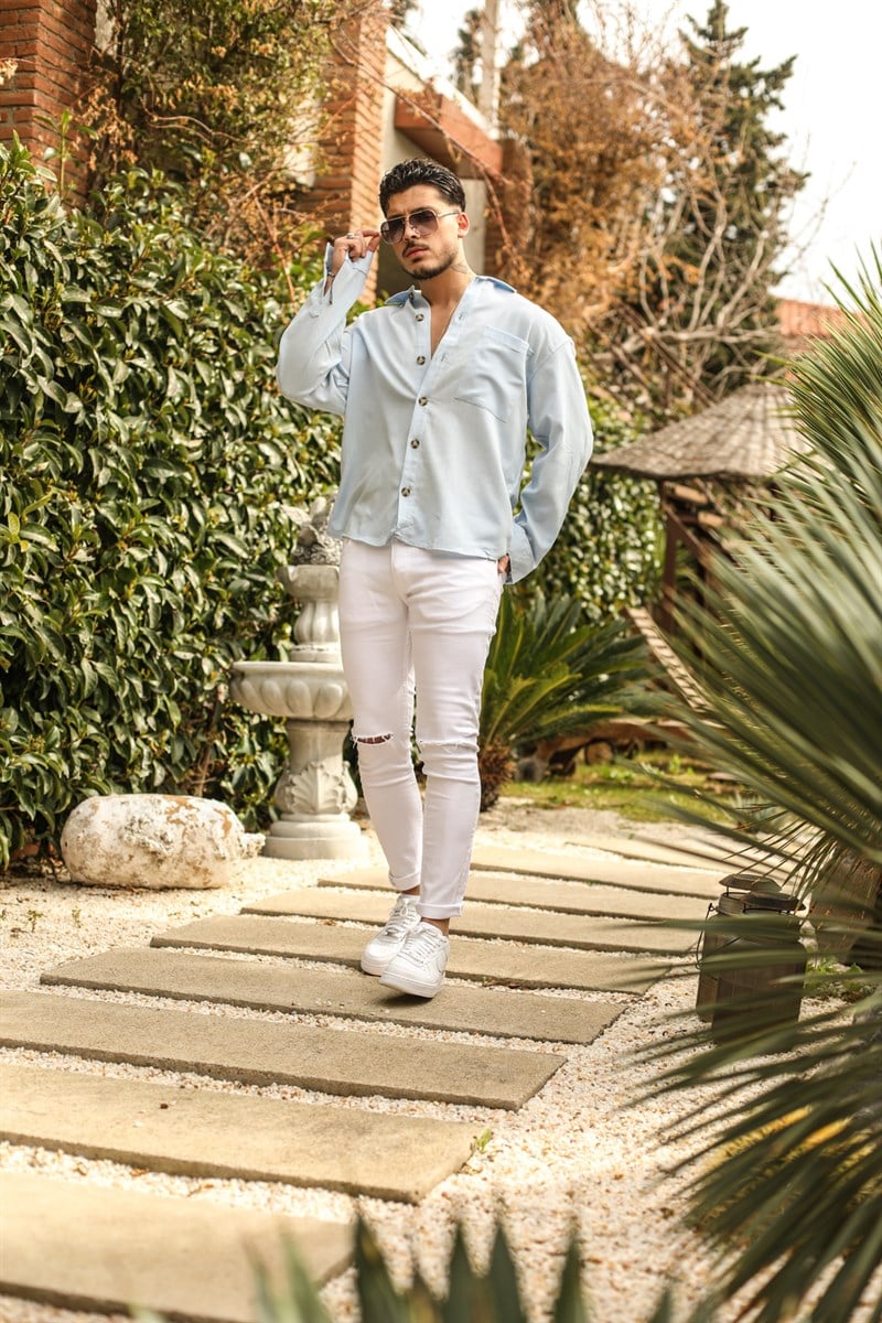 İnce Keten Oversize Gömlek