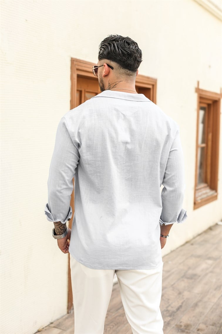 İnce Tek Cepli Oversize Gömlek