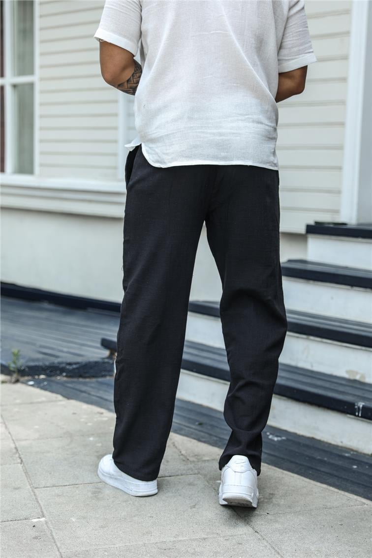 İp Detaylı Baggy Pantolon Siyah