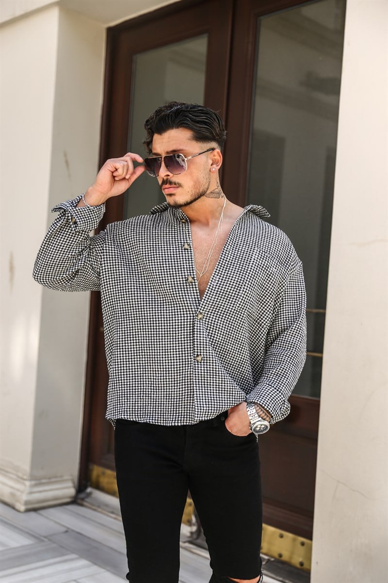 Kabartmalı Pamuklu Oversize Gömlek