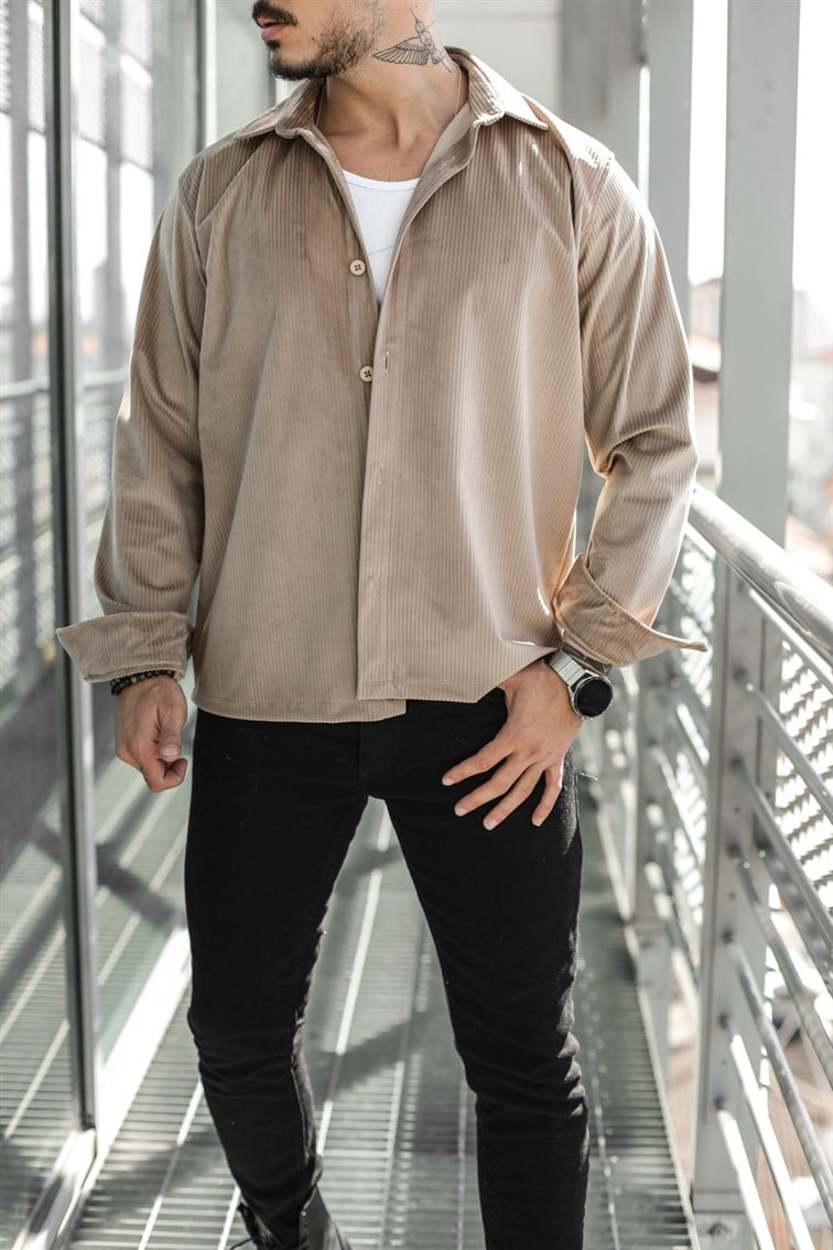 Kadife Oversize Gömlek