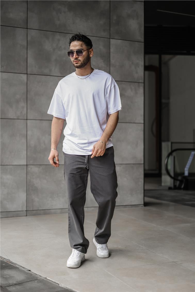 Kanvas Baggy Pantolon Füme