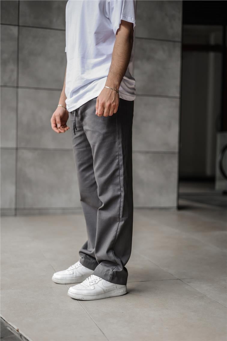 Kanvas Baggy Pantolon Füme