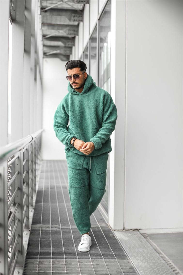 Kapüşonlu Oversize Peluş Sweatshirt