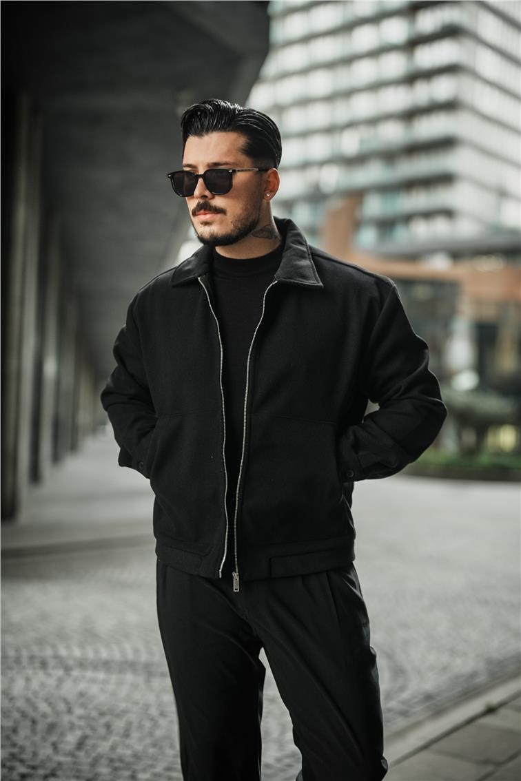 Kaşe Basic Ceket Siyah