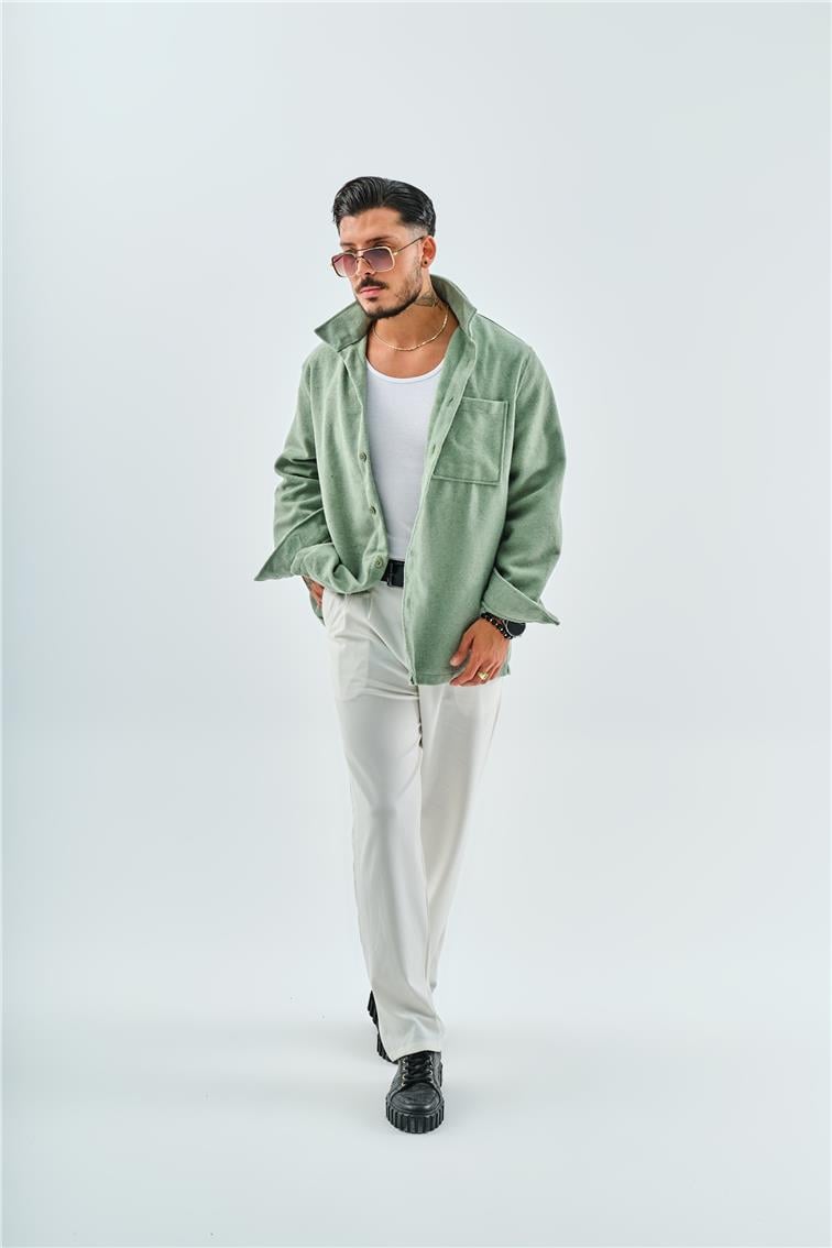 Kaşe Oduncu Oversize Gömlek/Ceket Mint