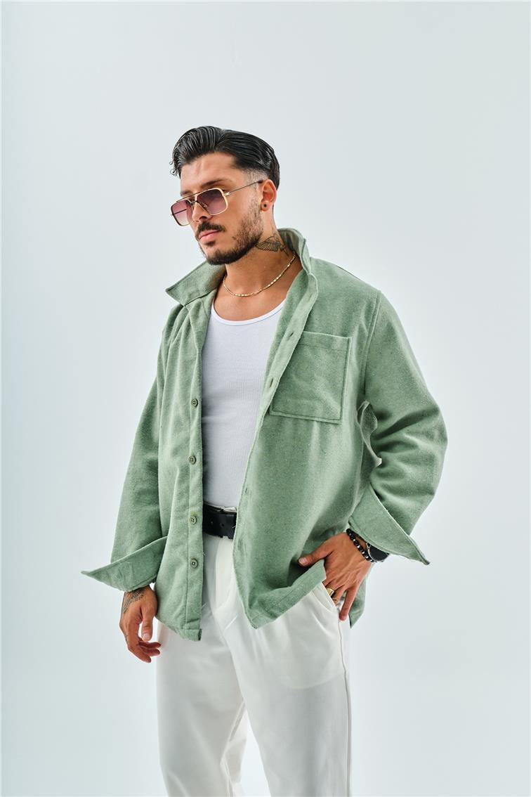 Kaşe Oduncu Oversize Gömlek/Ceket Mint