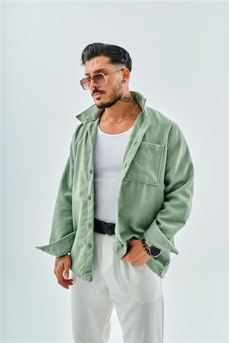 Kaşe Oduncu Oversize Gömlek/Ceket Mint
