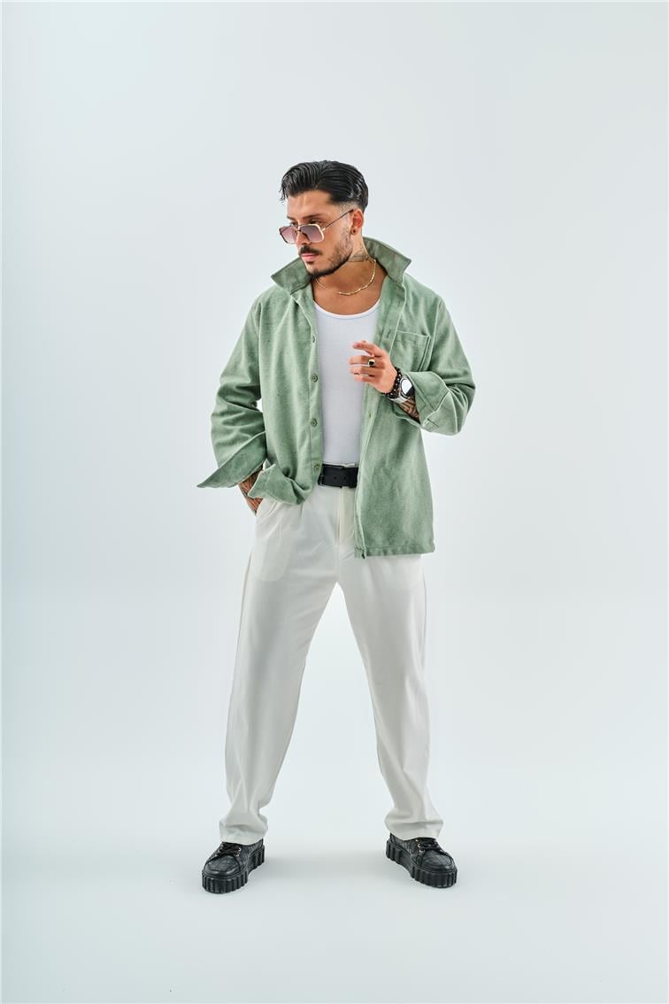 Kaşe Oduncu Oversize Gömlek/Ceket Mint
