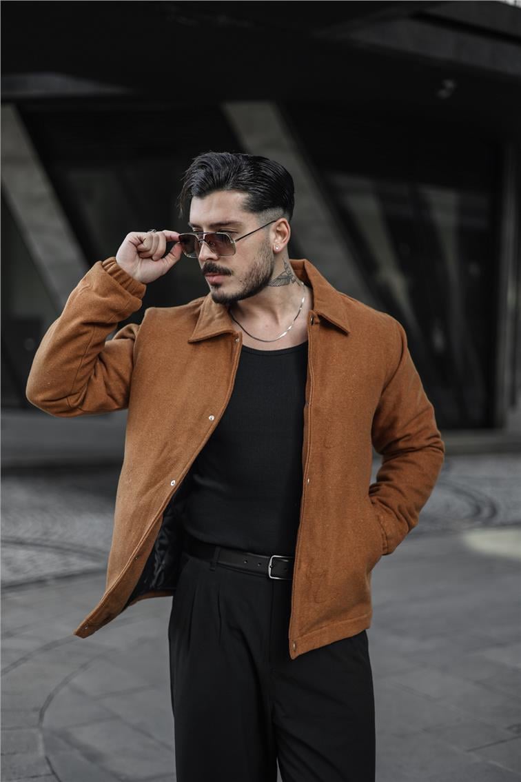Kaşe Oversize Ceket Camel
