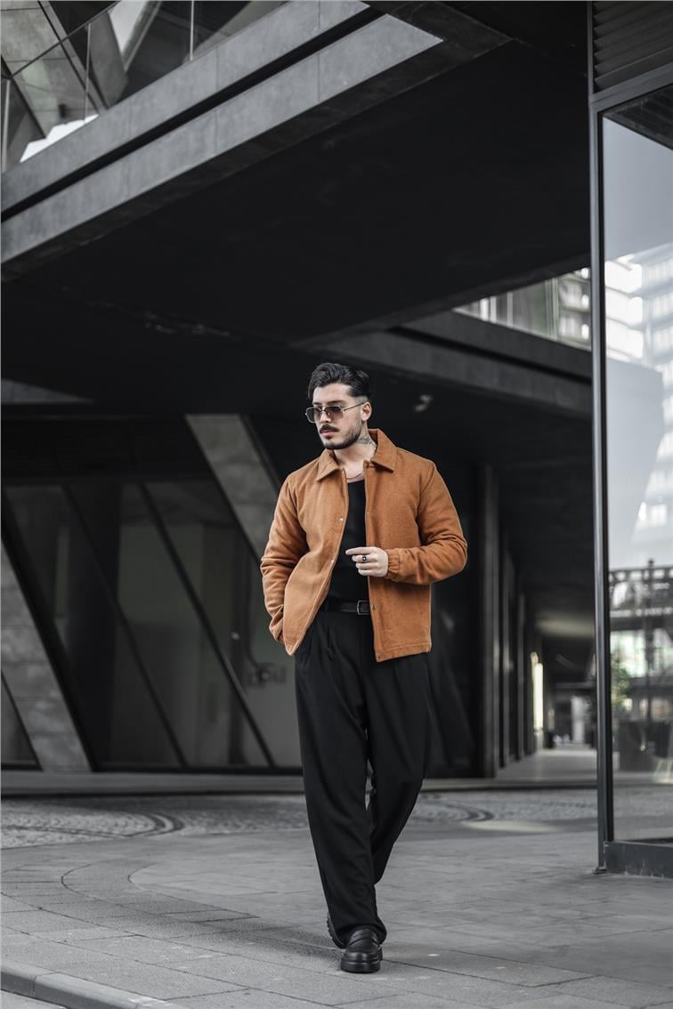 Kaşe Oversize Ceket Camel