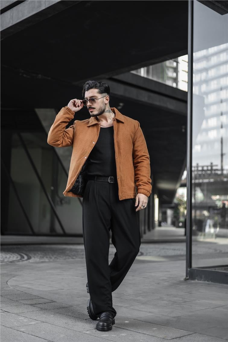 Kaşe Oversize Ceket Camel