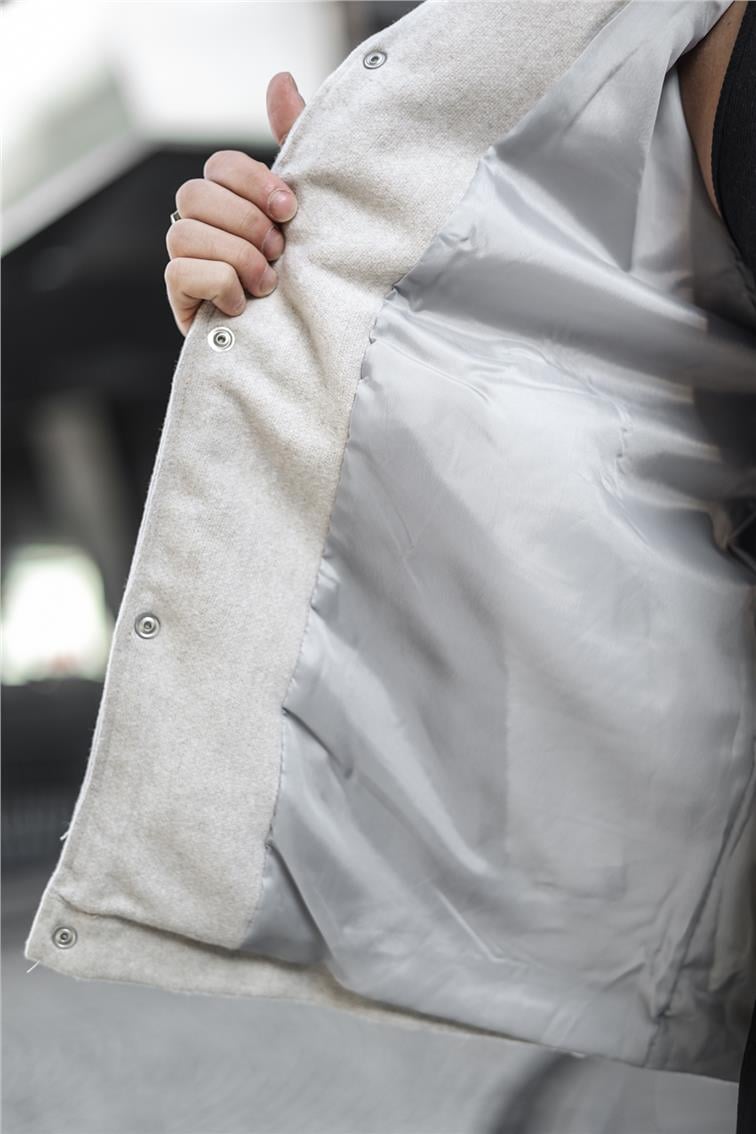 Kaşe Oversize Ceket Krem