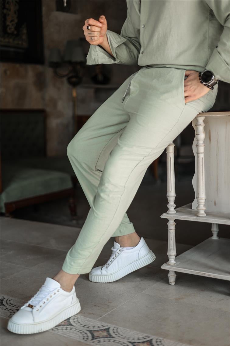 Katen Basic Boyfriend Pantolon Mint