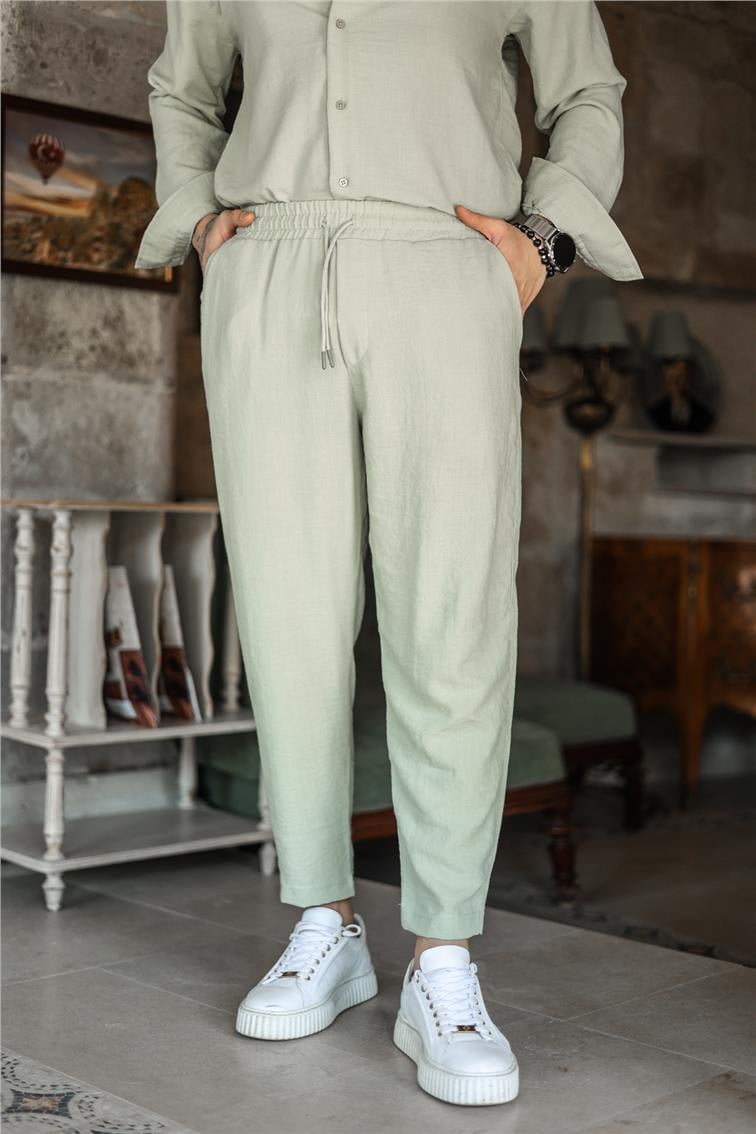 Katen Basic Boyfriend Pantolon Mint