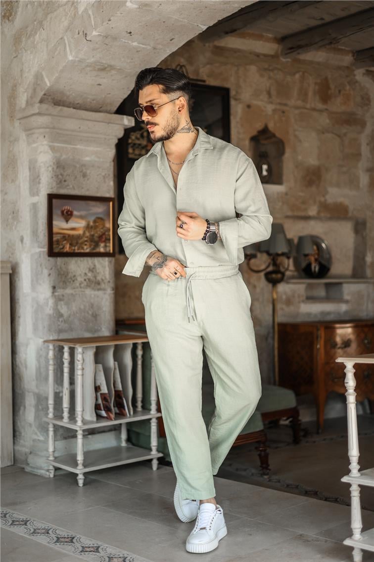 Katen Basic Boyfriend Pantolon Mint