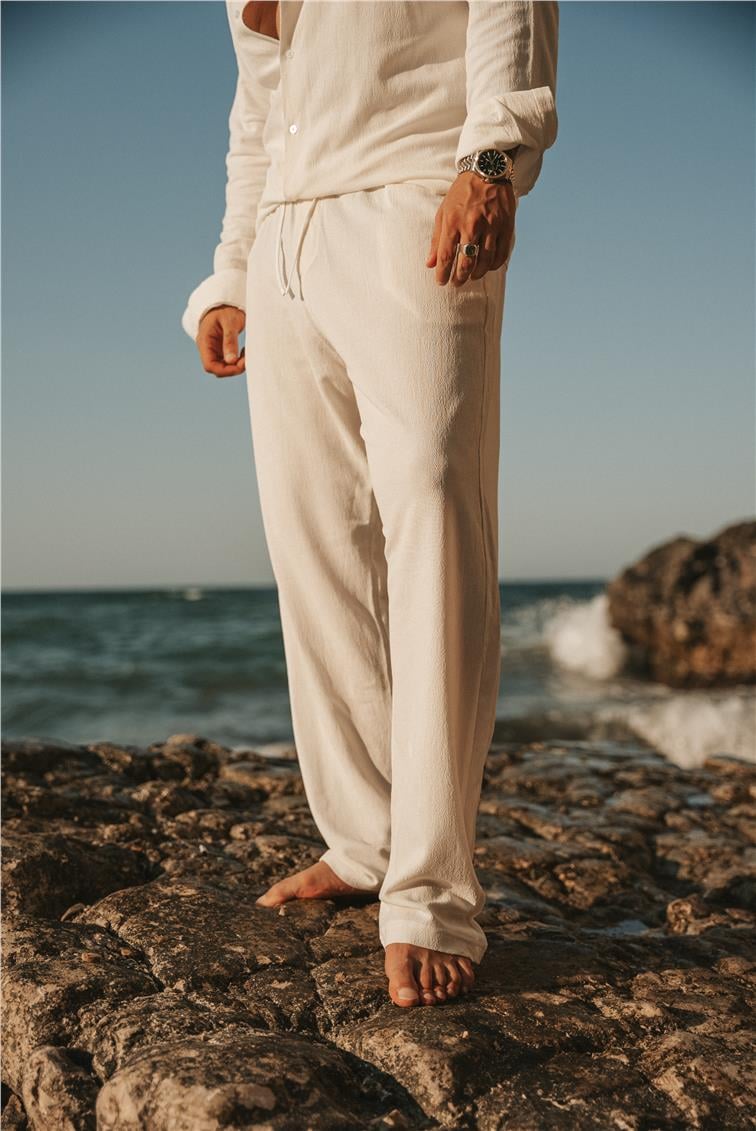 Keten Basic Bagay Pant. Beyaz