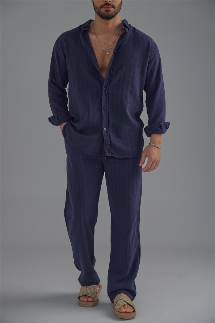 Keten İşlemeli Takım Lacivert