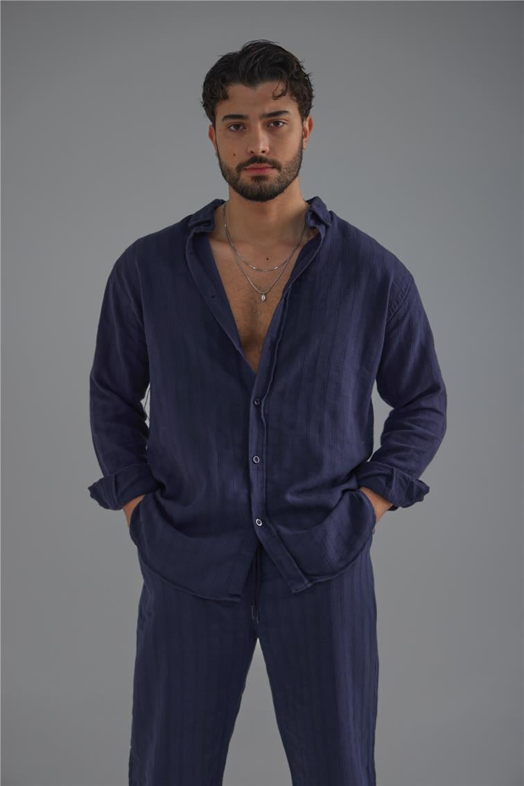 Keten İşlemeli Takım Lacivert