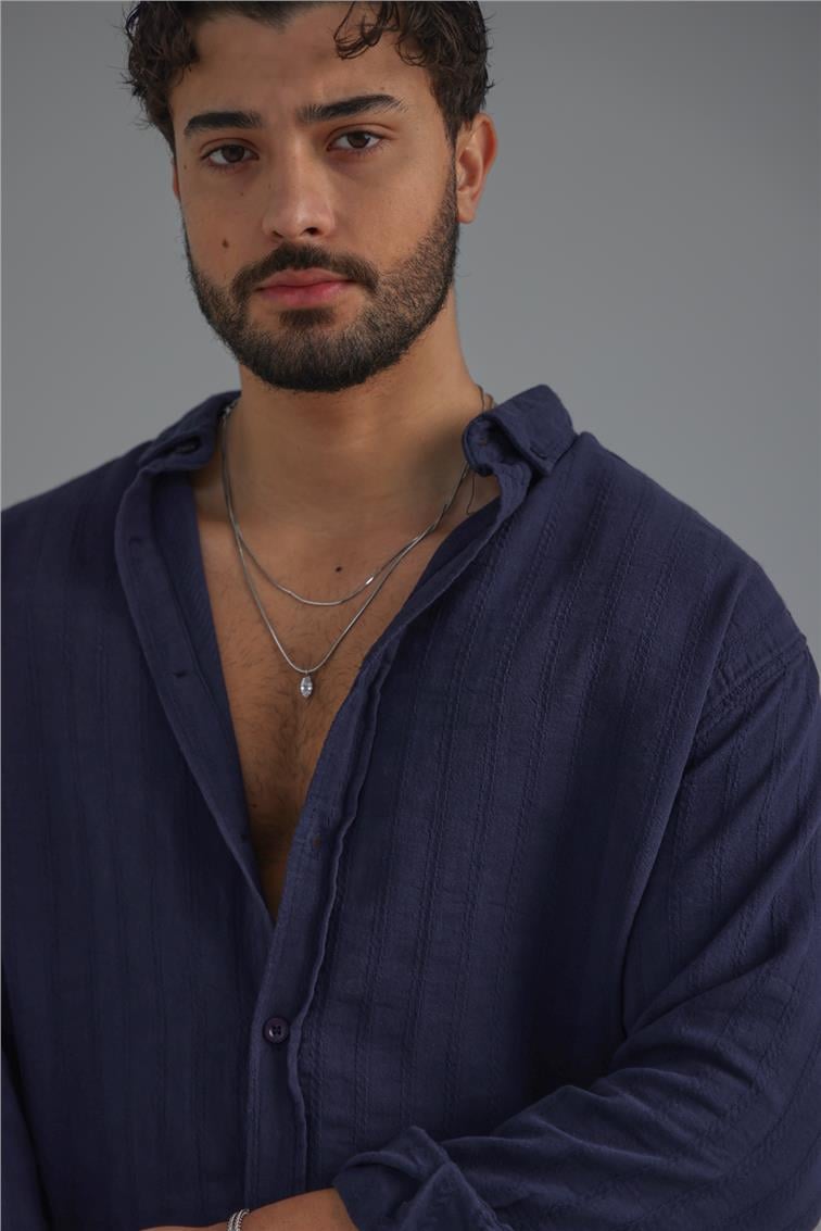 Keten İşlemeli Takım Lacivert