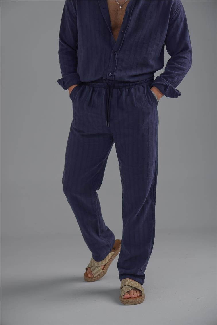 Keten İşlemeli Takım Lacivert