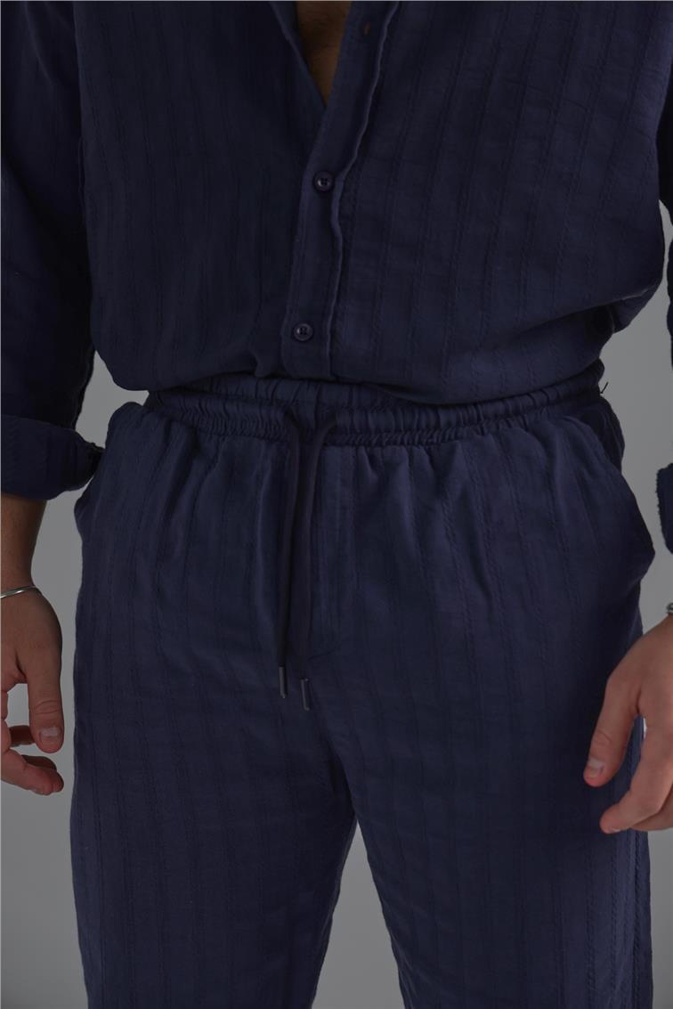 Keten İşlemeli Takım Lacivert