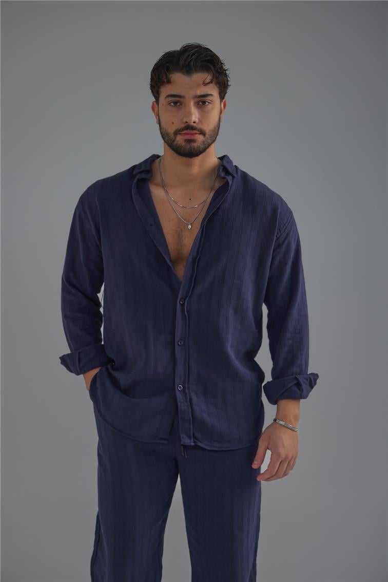 Keten İşlemeli Takım Lacivert