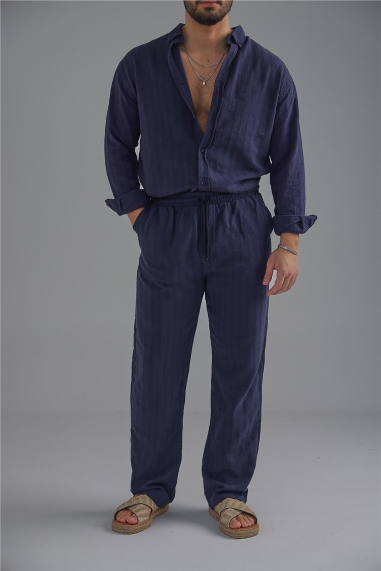 Keten İşlemeli Takım Lacivert