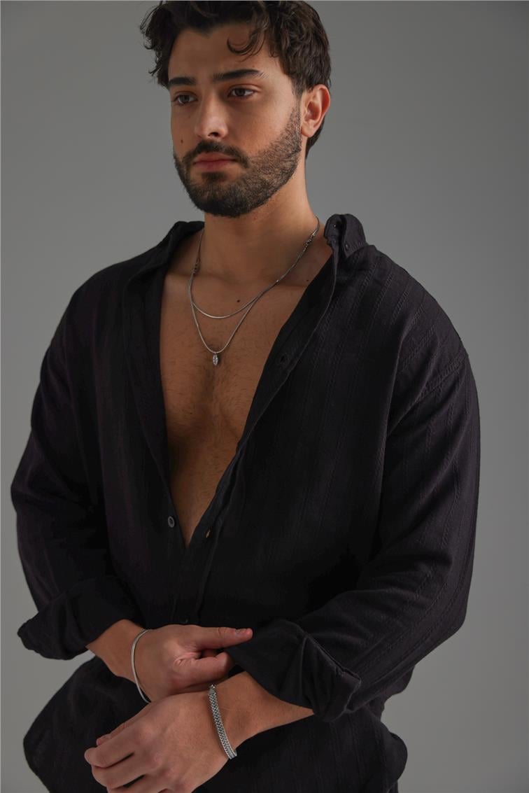 Keten İşlemeli Takım Siyah