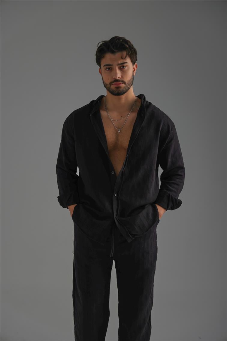 Keten İşlemeli Takım Siyah