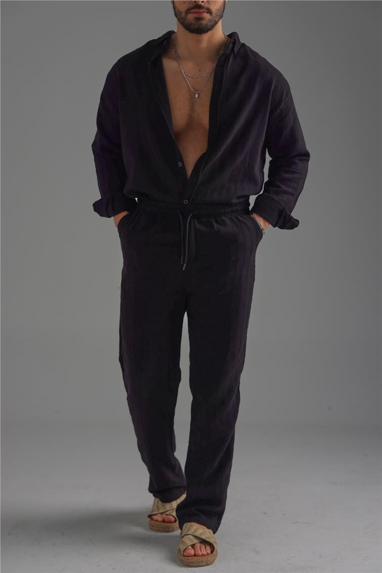 Keten İşlemeli Takım Siyah