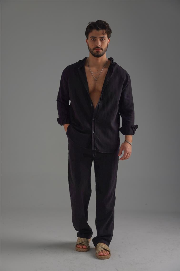 Keten İşlemeli Takım Siyah