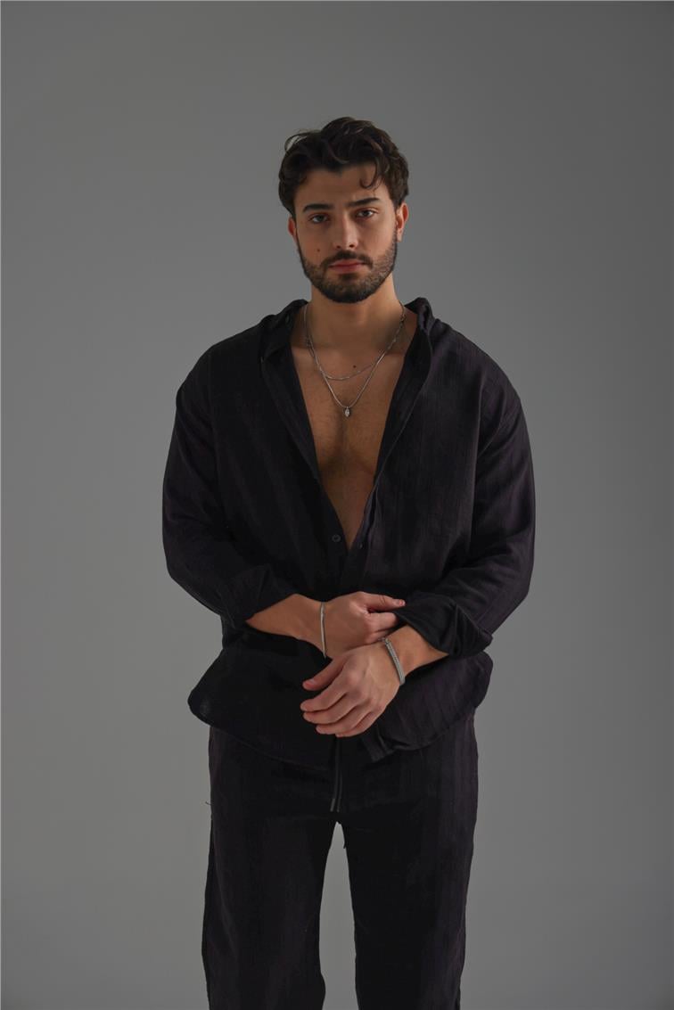 Keten İşlemeli Takım Siyah