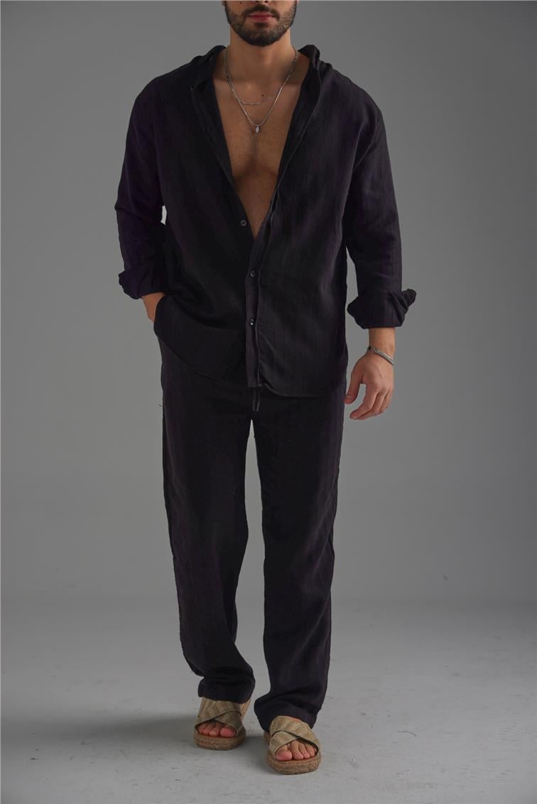 Keten İşlemeli Takım Siyah