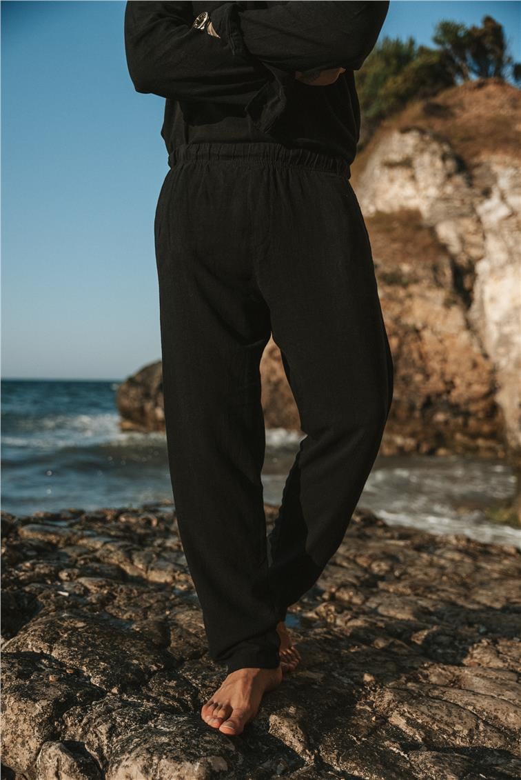 Keten Pantolon Siyah