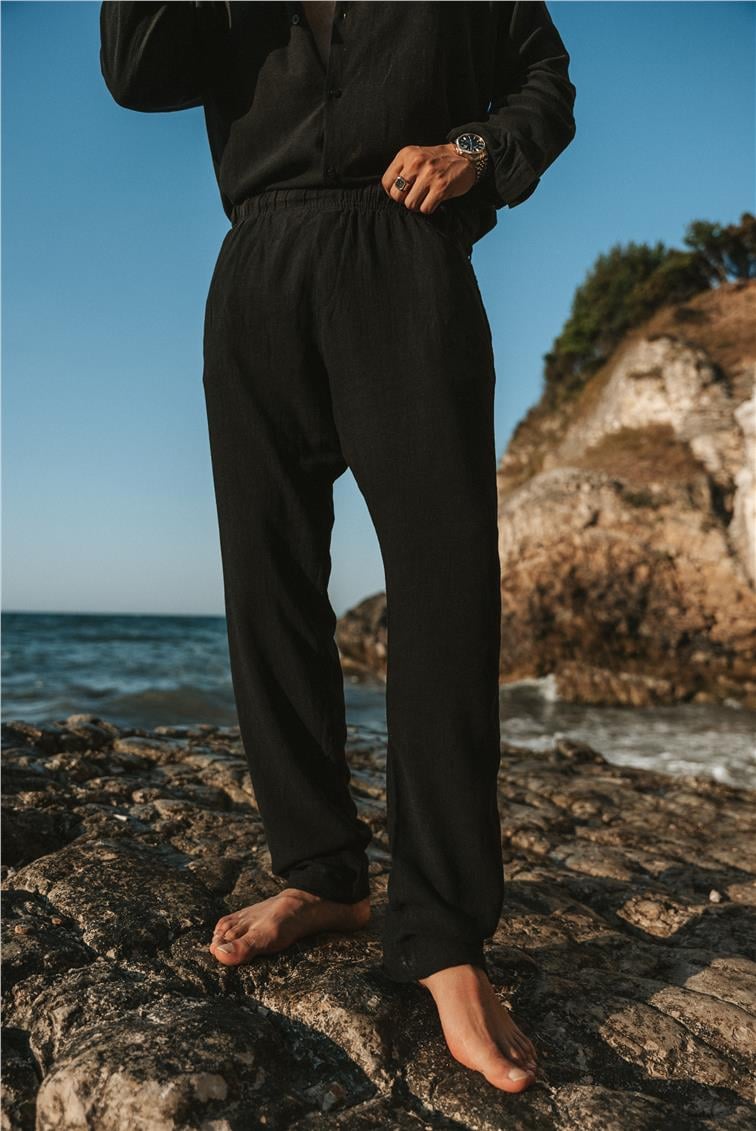 Keten Pantolon Siyah
