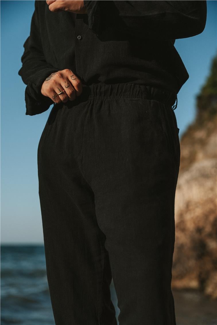 Keten Pantolon Siyah