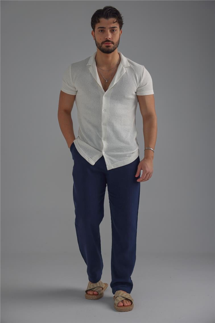 Kısa Kol Slim Fit Gömlek Beyaz