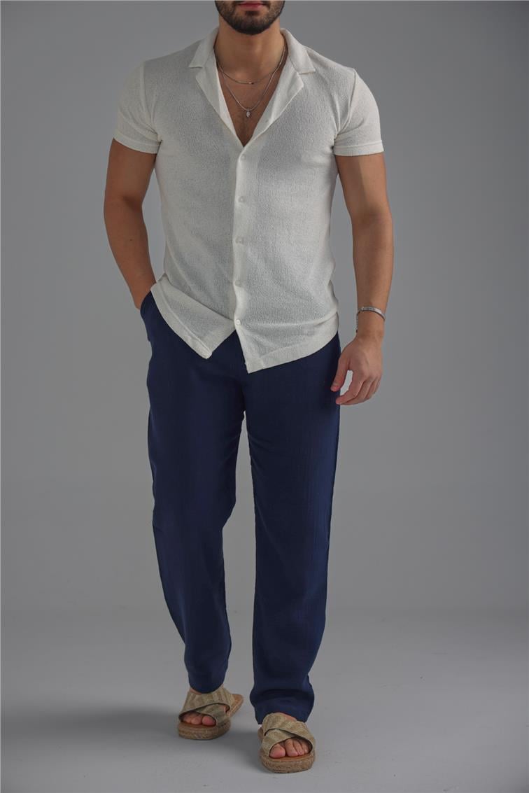 Kısa Kol Slim Fit Gömlek Beyaz