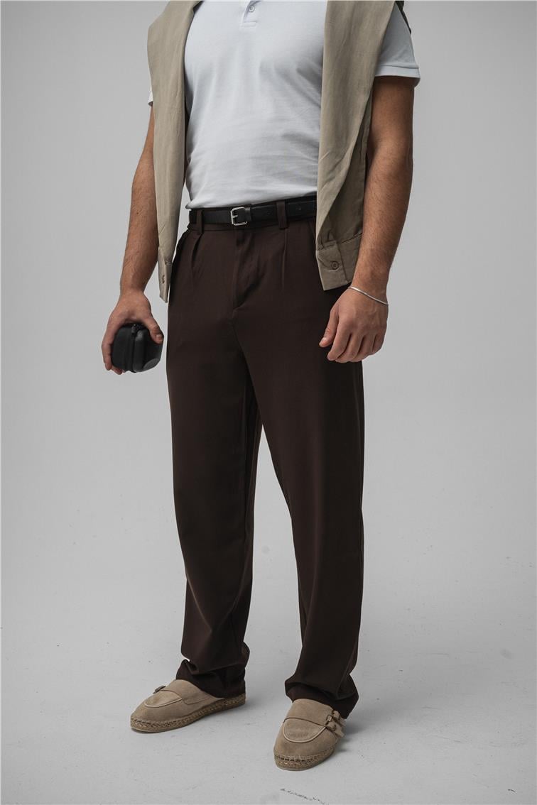 Klasik Bol Baggy Pantolon Kahve