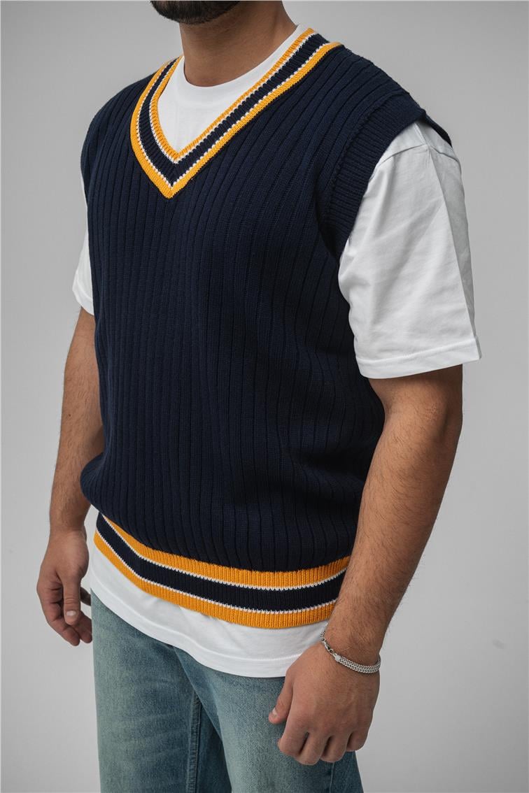 Knit Sıfır Kol Lacivert