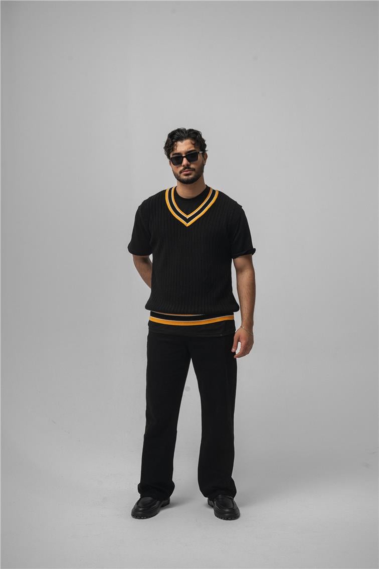 Knit Sıfır Kol Siyah