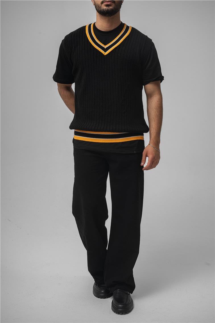 Knit Sıfır Kol Siyah